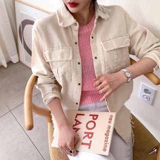 Colored Fringed Shirt Jacket