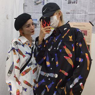 Couple Matching Fish Print Shirt