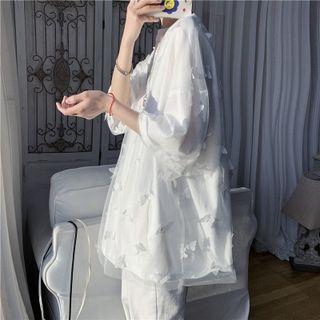 Short-sleeve Butterfly Mesh T-shirt