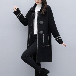 Contrast Trim Midi Duffle Coat