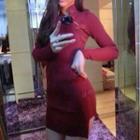 Long-sleeve Mandarin Collar Mini Dress