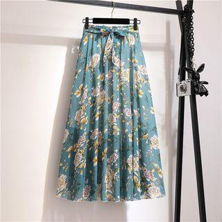 Maxi Floral A-line Skirt As Shown In Figure - One Size