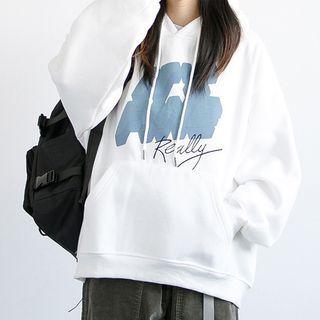 Pocket-front Printed Fleece-lined Hoodie