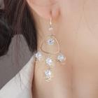 Rose Alloy Rhinestone Fringed Earring 1 Pair - Gold - One Size