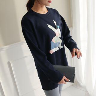 Tassel-detail Printed Long T-shirt