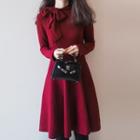 Ribbon Mini A-line Knit Dress