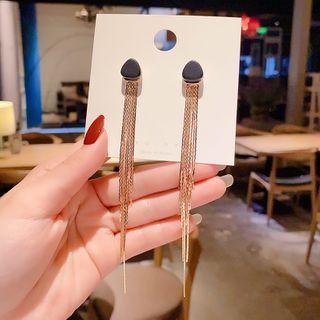 925 Sterling Silver Fringed Dangle Earring 1 Pair - E1467 - Gold - One Size