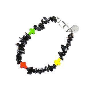 Agate Stainless Steel Bracelet Black - One Size