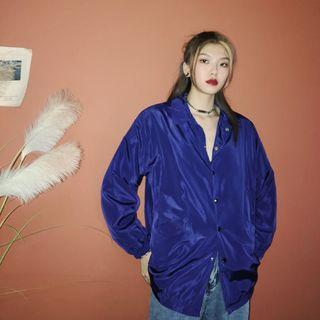 Long-sleeve Iridescent Shirt Purple - One Size