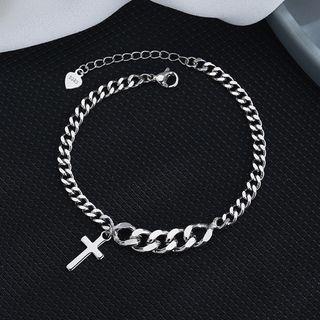 Cross Chain Bracelet Silver - One Size