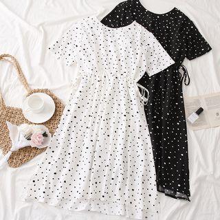 Open-back Drawstring-waist A-line Dress