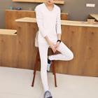 Set: Long-sleeve V-neck T-shirt + Leggings