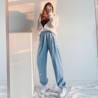 Drawstring-hem Loose Harem Pants In 5 Colors