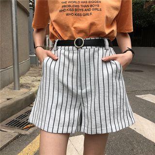 Striped High-waist Shorts