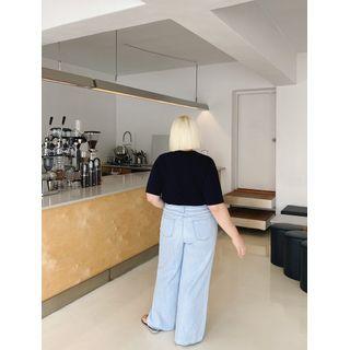 Plus Size Meet Letter Print T-shirt