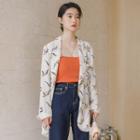 Floral Single-breasted Blazer White - One Size