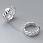 Twisted Hoop Drop Earring 1 Pair - Silver - One Size