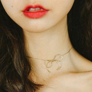 Metal Bow Choker As Shown In Figure - One Size
