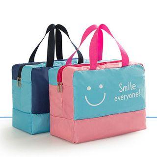 Smiley Print Beach Bag