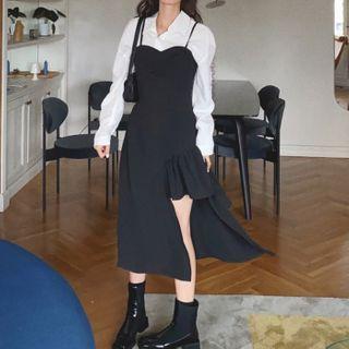 Asymmetrical A-line Overall Dress