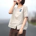Frog-button Short-sleeve T-shirt