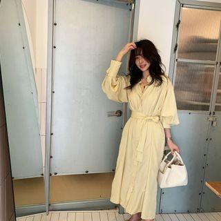 Silky Maxi Shirtdress & Sash