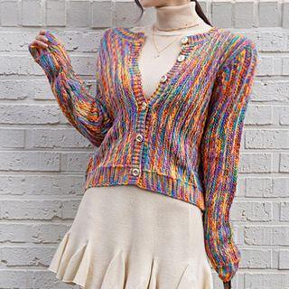Crew-neck Cardigan Multicolor - One Size