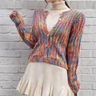 Crew-neck Cardigan Multicolor - One Size