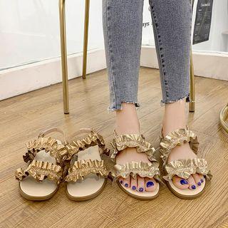 Ruffle-strap Flat Sandals