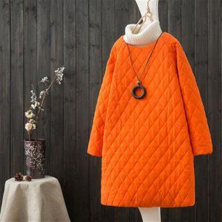Turtleneck Quilted Mini Pullover Dress