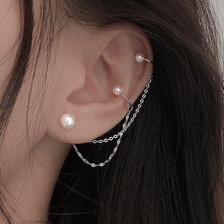 Faux Pearl Chain Ear Cuff