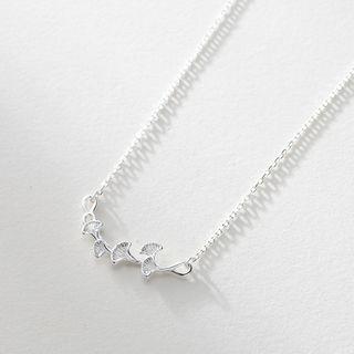 Ginkgo Necklace Silver - One Size