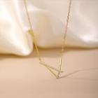 Geometric Pendant Sterling Silver Necklace Gold - One Size