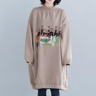 Printed Pullover Dress Almond - One Size