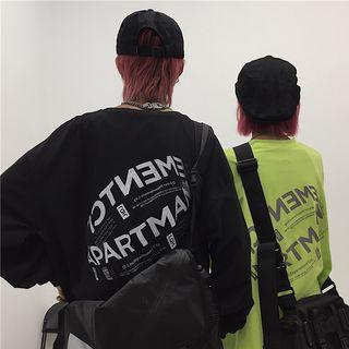 Couple Matching Lettering Oversize Long-sleeve T-shirt