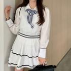 Plain Shirt / A-line Skirt / Sweater Vest