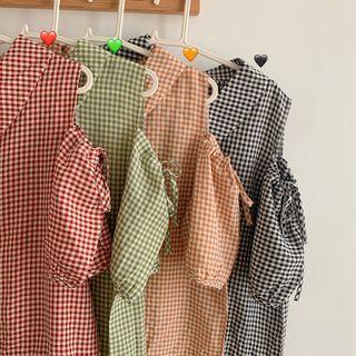 Check Short-sleeve Top - 4 Colors