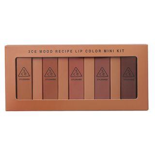 3 Concept Eyes - Mood Recipe Lip Color Mini Kit: Matte Lip Color #114 Rows + #115 Muss + #116 Inked Heart + #117 Chicful+ #909 Smoked Rose (5pcs) 1.3g X 5pcs