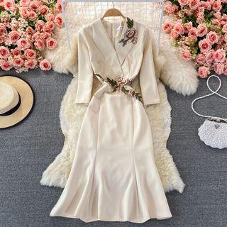 Floral Embroidered Blazer Dress