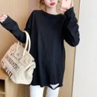 Cutout Loose-fit Plain T-shirt