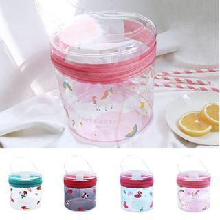 Top Handle Printed Transparent Cylinder Pouch