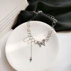 Butterfly Alloy Necklace 1 Pc - Silver - One Size