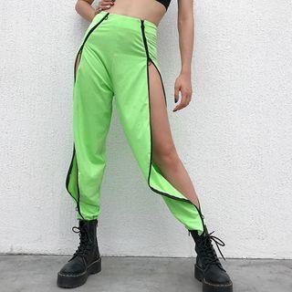 Side-slit Cropped Harem Pants