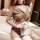 Set: Mini Tank Dress + Long-sleeve Twisted Top