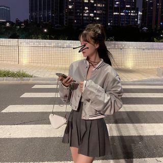 Baseball Jacket / Pleated Skirt