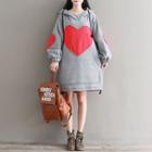 Heart Long-sleeve Hoodie Dress