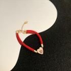 Heart Rhinestone Red String Bracelet Red - One Size