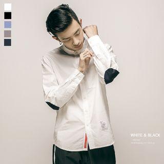 Long-sleeve Applique Button Down Shirt