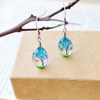 Flower Glass Ball Drop Earring
