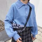 Placket Collared Sweater